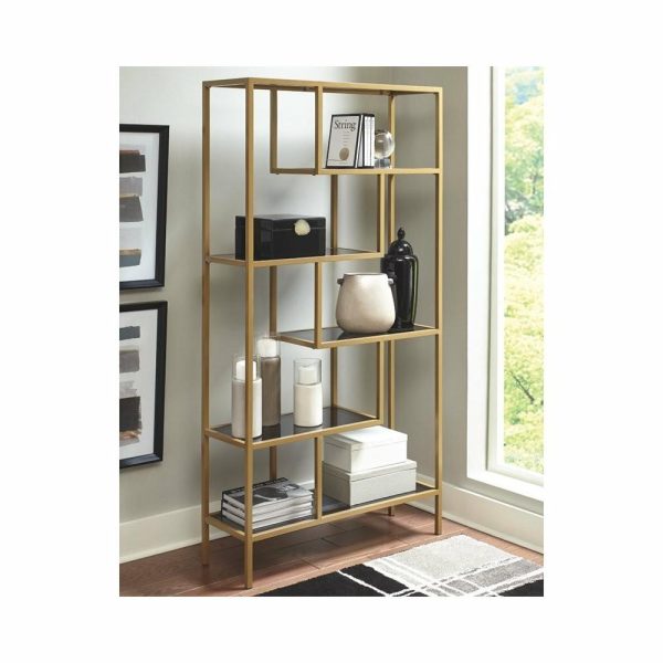 Bookcases |   Signature Design By Ashley Frankwell 5 Shelf Etagere In Gold Bookcases Bookcases