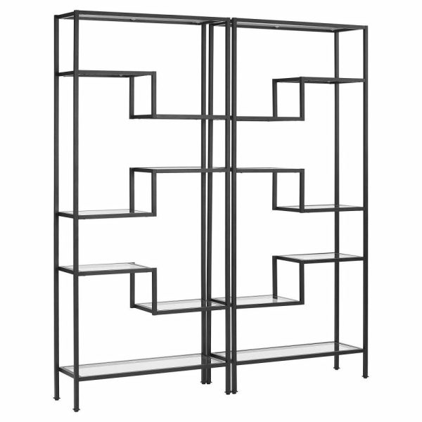 Bookcases |   Sloane 2-Piece Etagere Set, Matte Black Bookcases Bookcases