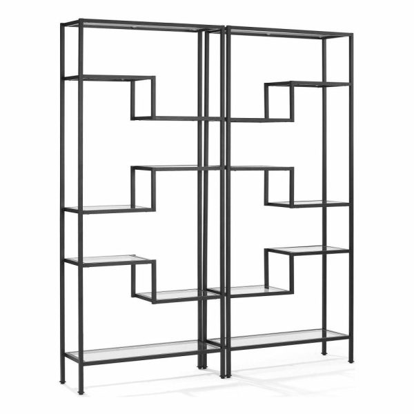 Bookcases |   Sloane 2-Piece Etagere Set, Matte Black Bookcases Bookcases