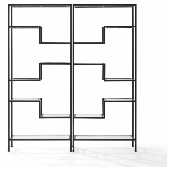 Bookcases |   Sloane 2-Piece Etagere Set, Matte Black Bookcases Bookcases