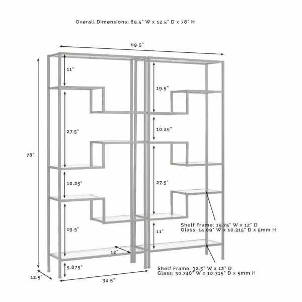 Bookcases |   Sloane 2-Piece Etagere Set, Matte Black Bookcases Bookcases