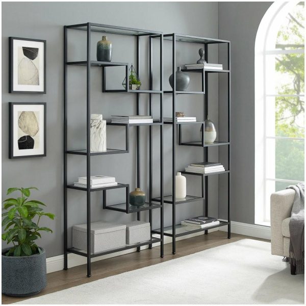 Bookcases |   Sloane 2-Piece Etagere Set, Matte Black Bookcases Bookcases