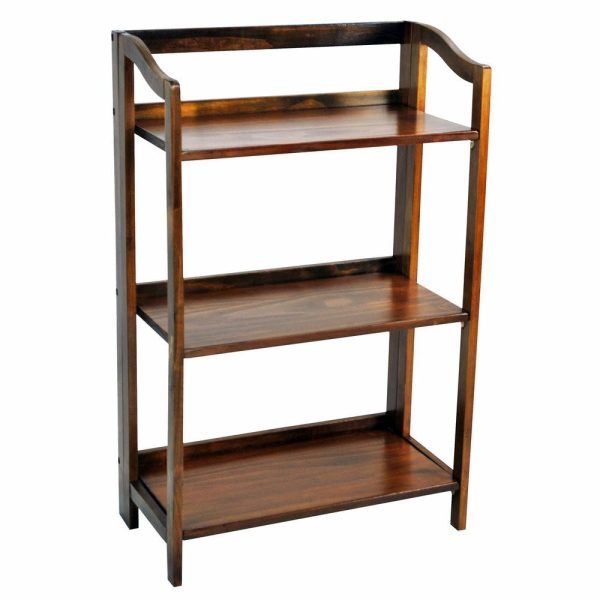 Bookcases |   Stratford 3-Shelf Folding Bookcase, Warm Brown, 3-Shelf Bookcases Bookcases