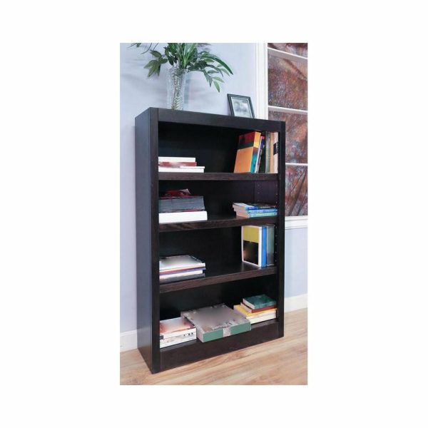 Bookcases |   Traditional 48″ Tall 4-Shelf Wood Bookcase In Espresso Bookcases Bookcases