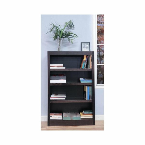 Bookcases |   Traditional 48″ Tall 4-Shelf Wood Bookcase In Espresso Bookcases Bookcases