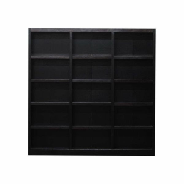 Bookcases |   Traditional 72″ Tall 15-Shelf Triple Wide Wood Bookcase In Espresso Bookcases Bookcases