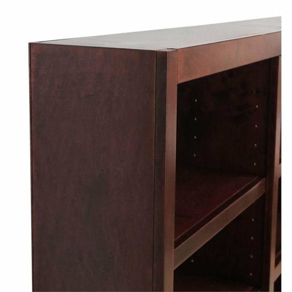 Bookcases |   Traditional 84″ Tall 18-Shelf Triple Wide Wood Bookcase In Cherry Bookcases Bookcases