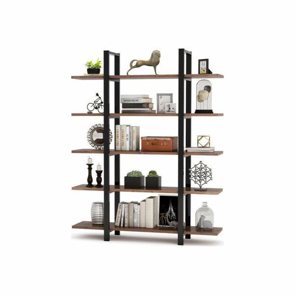 Bookcases |   Tribesigns 5-Tier Wood Farmhouse Bookcase, Brown Bookcases Bookcases