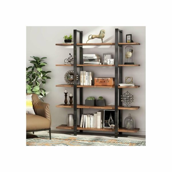 Bookcases |   Tribesigns 5-Tier Wood Farmhouse Bookcase, Brown Bookcases Bookcases