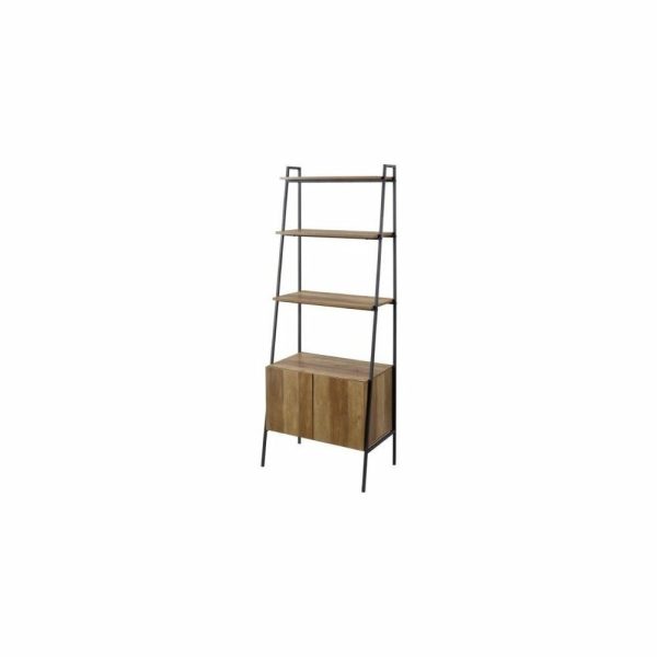 Bookcases |   Walker Edison 72″ Industrial Modern Ladder Bookcase In Reclaimed Barnwood Bookcases Bookcases