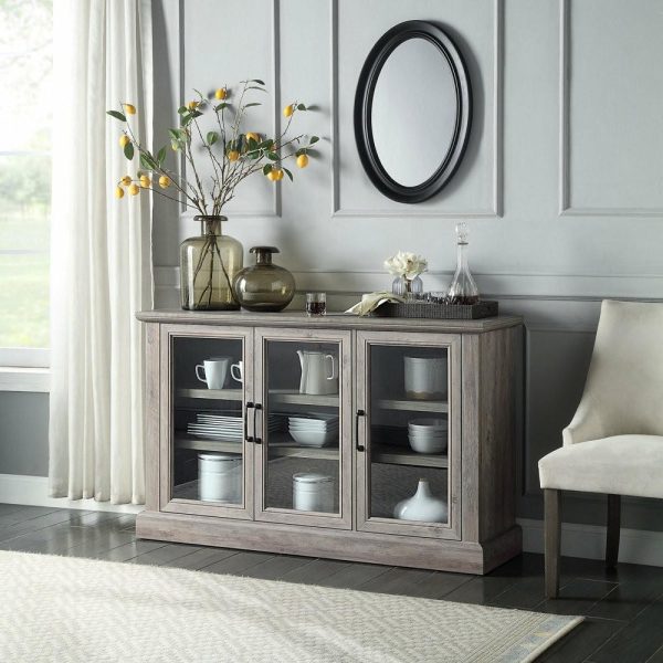 Buffets & Sideboards |   55″ Farmhouse Sideboard Cabinet, Gray Wash Buffets & Sideboards Buffets & Sideboards