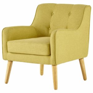 Chairs |   Gdf Studio Fontinella Mid-Century Modern Fabric Tufted Arm Chair, Verdure Yellow, Single Chairs Chairs