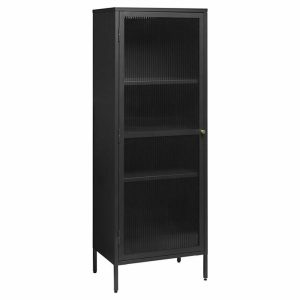 China Cabinets & Hutches |   1-Door Glass & Metal Display Cabinet In Black China Cabinets & Hutches China Cabinets & Hutches