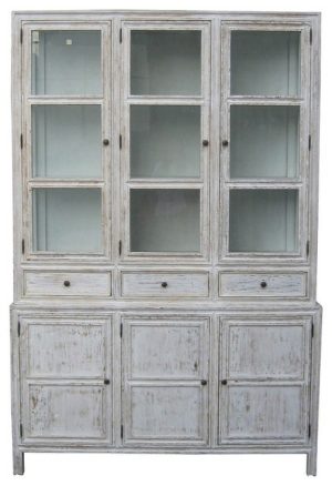 China Cabinets & Hutches |   Noir Colonial White Wash Hutch Garm119Wh China Cabinets & Hutches China Cabinets & Hutches