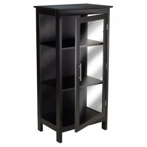 China Cabinets & Hutches |   Wood Poppy Display Cabinet, Glass Door, Black China Cabinets & Hutches China Cabinets & Hutches