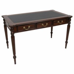 Desks |   Legacy Solid Mahogany Wood Leather Top Desk, Brown Walnut Furniture Desks