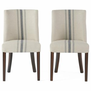 Dining Chairs |   Gdf Studio Rydel Fabric Dining Chairs, Set Of 2, Blue Stripe Dining Chairs Dining Chairs