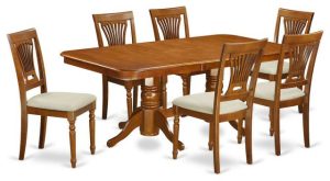 Dining Sets |   7-Piece Dining Room Set, Table And 6 Chairs, Saddle Brown Dining Sets Dining Sets