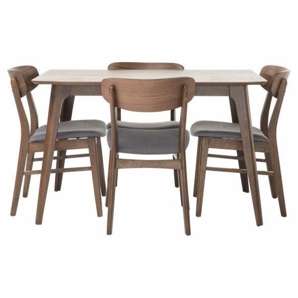 Dining Sets |   Gdf Studio Williamgsburg Mid-Century Modern 5 Piece Dining Set, Dark Gray Dining Sets Dining Sets