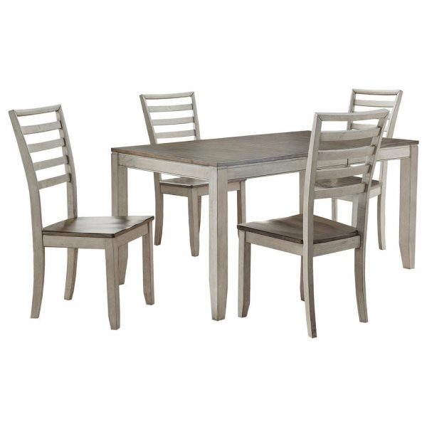 Dining Tables |   Abacus Two-Tone Smokey Alabaster And Brown Dining Table With 12-Inch Leaf Dining Tables Dining Tables