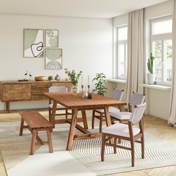 Dining Tables |   Bedford 79″ Rect. Dining Table “A” Base, Brushed Brown Dining Tables Dining Tables