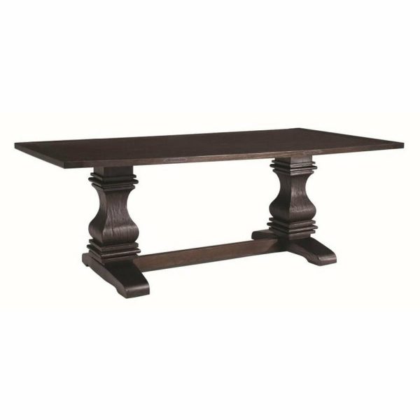 Dining Tables |   Coaster Parkins Double Pedestal Dining Table, Rustic Espresso 107411 Dining Tables Dining Tables