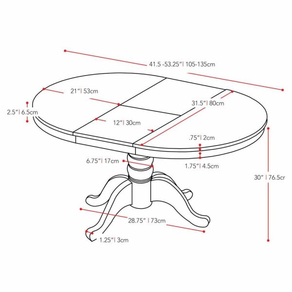 Dining Tables |   Corliving Dillon Extendable Oval Pedestal Table With 12″ Leaf, White Dining Tables Dining Tables