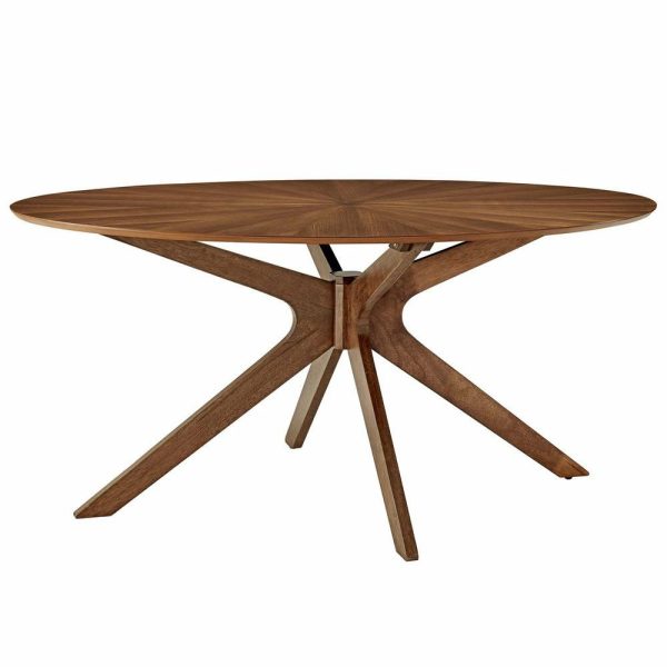 Dining Tables |   Crossroads 63″ Oval Wood Dining Table, Walnut Dining Tables Dining Tables