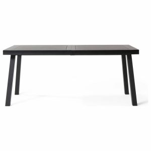 Dining Tables |   Daria Natural Stained Acacia Wood Dining Table, Black Dining Tables Dining Tables