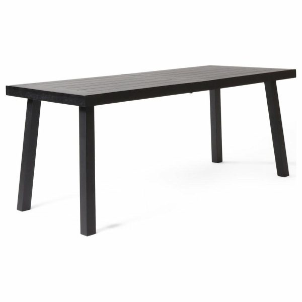 Dining Tables |   Daria Natural Stained Acacia Wood Dining Table, Black Dining Tables Dining Tables