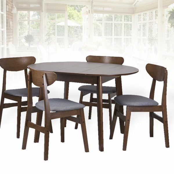 Dining Tables |   Extendable Round Dining Room Table Modern Solid Wood, Medium Brown Dining Tables Dining Tables