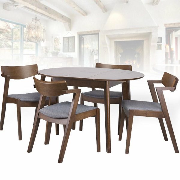 Dining Tables |   Extendable Round Dining Room Table Modern Solid Wood, Medium Brown Dining Tables Dining Tables