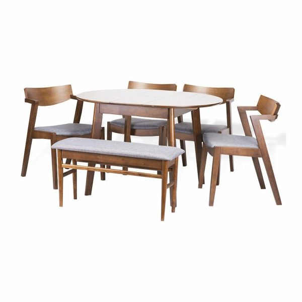 Dining Tables |   Extendable Round Dining Room Table Modern Solid Wood, Medium Brown Dining Tables Dining Tables