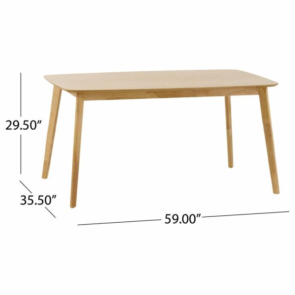 Dining Tables |   Gdf Studio Anne Natural Oak Finish Wood Dining Table Dining Tables Dining Tables