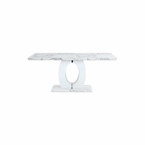 Dining Tables |   Global Furniture Contemporary White Faux Marble Pedestal Base Dining Table Dining Tables Dining Tables