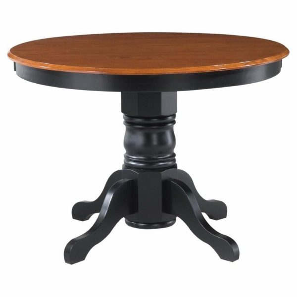 Dining Tables |   Homestyles Bishop Wood Pedestal Table In Black Dining Tables Dining Tables