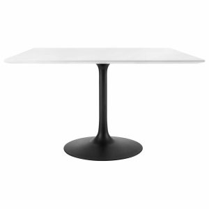 Dining Tables |   Lippa 47″ Square Wood Top Dining Table Black White Dining Tables Dining Tables