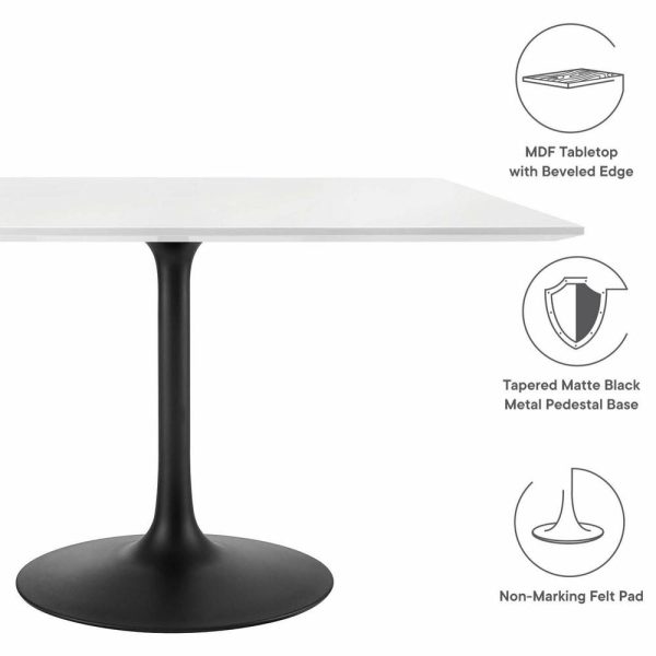 Dining Tables |   Lippa 47″ Square Wood Top Dining Table Black White Dining Tables Dining Tables