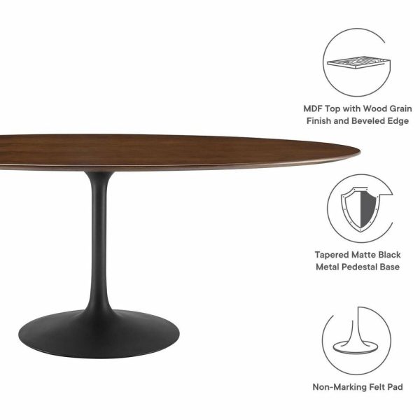 Dining Tables |   Lippa 78″ Oval Wood Dining Table Black Walnut Dining Tables Dining Tables