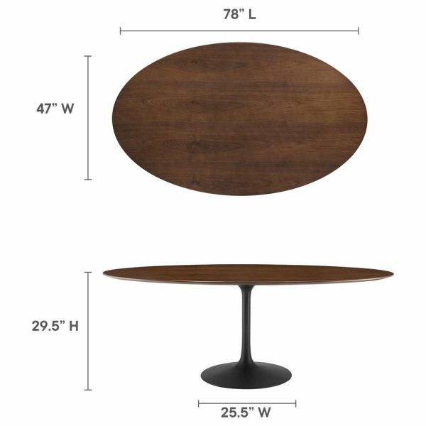 Dining Tables |   Lippa 78″ Oval Wood Dining Table Black Walnut Dining Tables Dining Tables