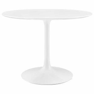 Dining Tables |   Lippa Round Wood Top Dining Table, White, 40″ Dining Tables Dining Tables