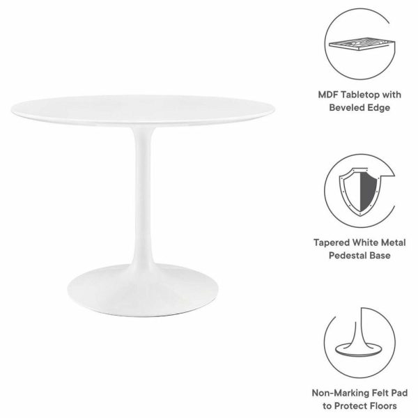 Dining Tables |   Lippa Round Wood Top Dining Table, White, 40″ Dining Tables Dining Tables