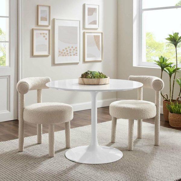 Dining Tables |   Lippa Round Wood Top Dining Table, White, 40″ Dining Tables Dining Tables