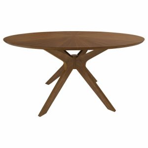 Dining Tables |   Modrest Prospect Modern Large Round Walnut Dining Table Dining Tables Dining Tables