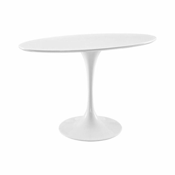 Dining Tables |   Modway Lippa 48″ Oval Lacquered Mdf Wood Top Dining Table In White Dining Tables Dining Tables