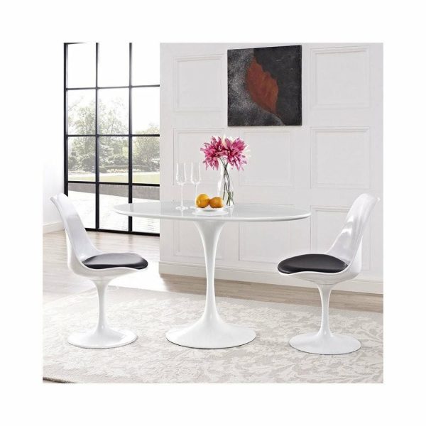 Dining Tables |   Modway Lippa 48″ Oval Lacquered Mdf Wood Top Dining Table In White Dining Tables Dining Tables