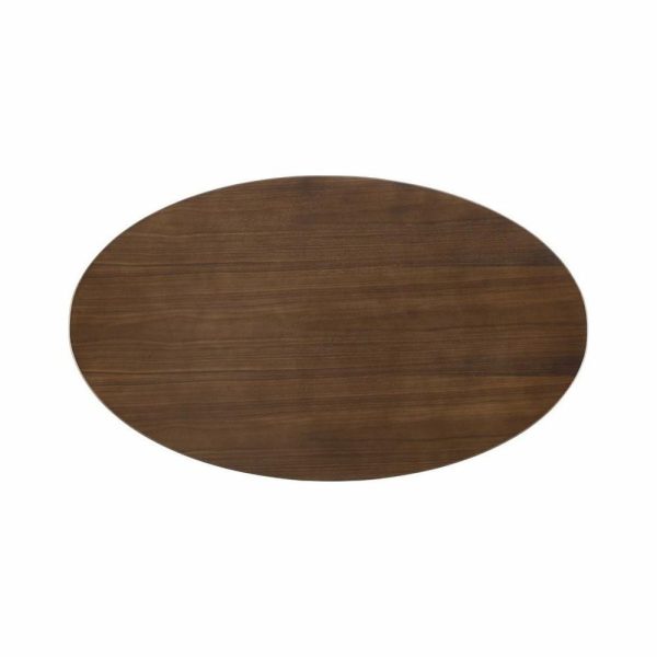 Dining Tables |   Modway Lippa 60″ Oval Veneer And Mdf Dining Table In Black/Walnut Dining Tables Dining Tables