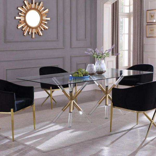 Dining Tables |   The Helios Dining Table, 48″, Modern, Rectangular Glass Top Dining Tables Dining Tables