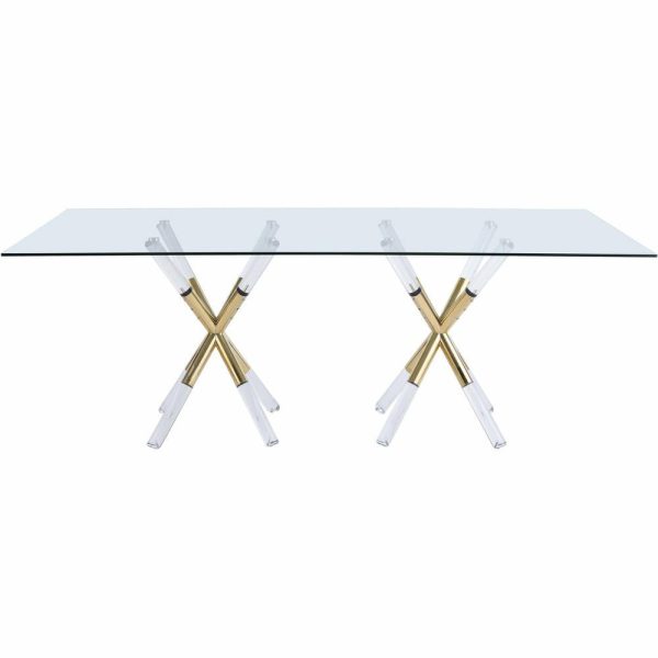 Dining Tables |   The Helios Dining Table, 48″, Modern, Rectangular Glass Top Dining Tables Dining Tables