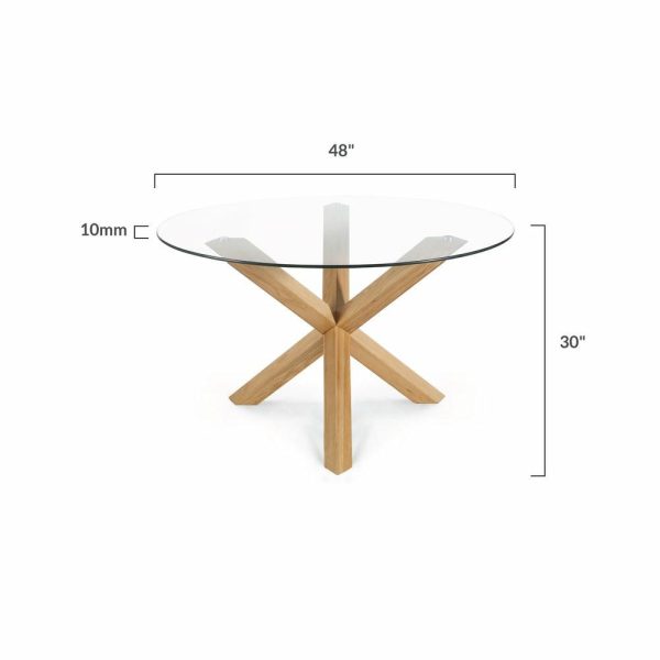 Dining Tables |   The Kent Dining Table, 48″, Transitional, Round, Natural Dining Tables Dining Tables